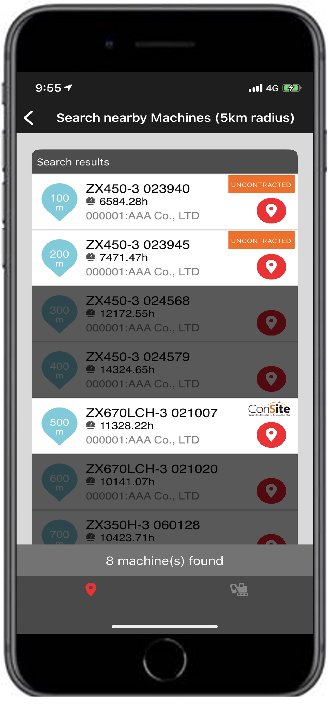 Machine finder